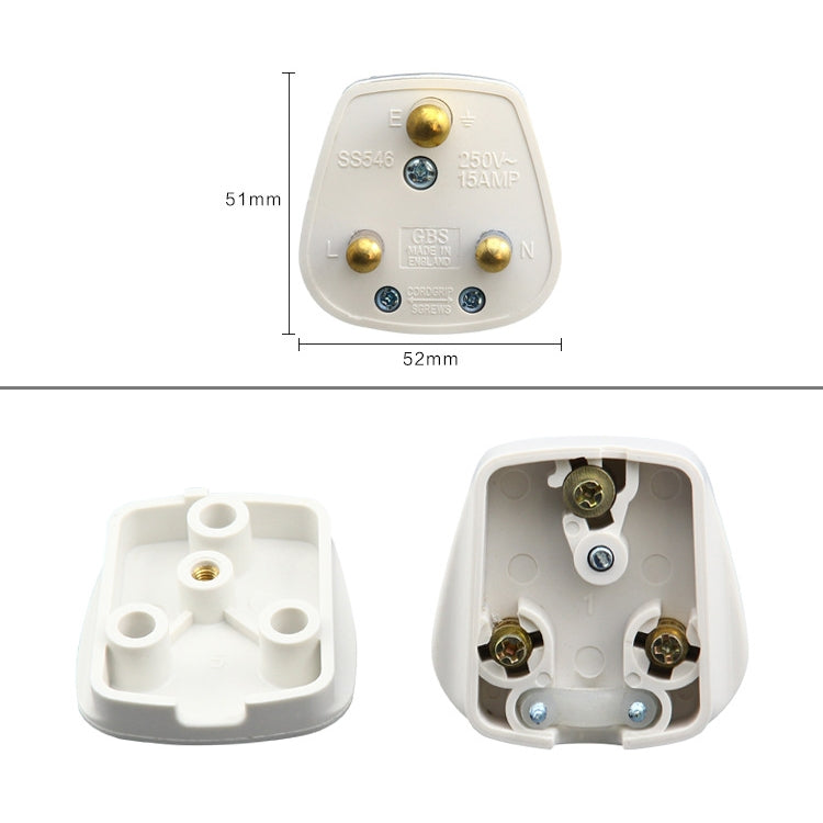 Three Pin Cylinder 15A Power Plug, UK Plug - Extension Socket by buy2fix | Online Shopping UK | buy2fix