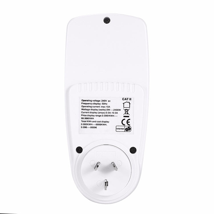 AC 240V 50Hz Max 10A LCD Display Power Meter Energy Watt Amps Volt Electricity Usage Monitor Analyzer, AU Plug - Current & Voltage Tester by buy2fix | Online Shopping UK | buy2fix