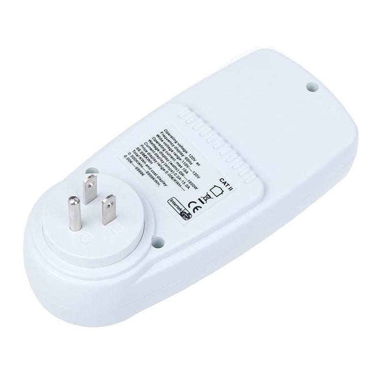 AC 120V 60Hz Max 15A LCD Display Power Meter Energy Watt Amps Volt Electricity Usage Monitor Analyzer, US Plug - Current & Voltage Tester by buy2fix | Online Shopping UK | buy2fix