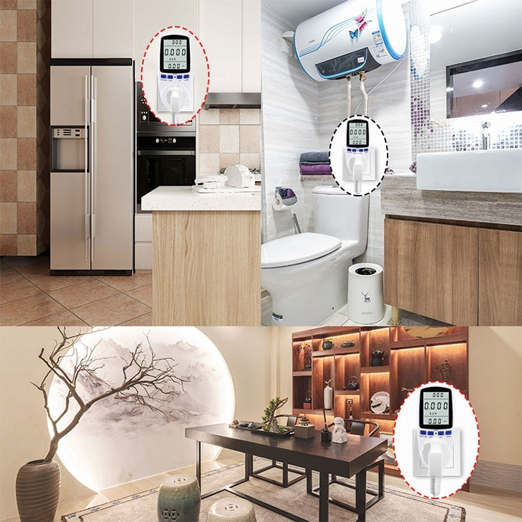 AC 120V 60Hz Max 15A LCD Display Power Meter Energy Watt Amps Volt Electricity Usage Monitor Analyzer, US Plug - Current & Voltage Tester by buy2fix | Online Shopping UK | buy2fix