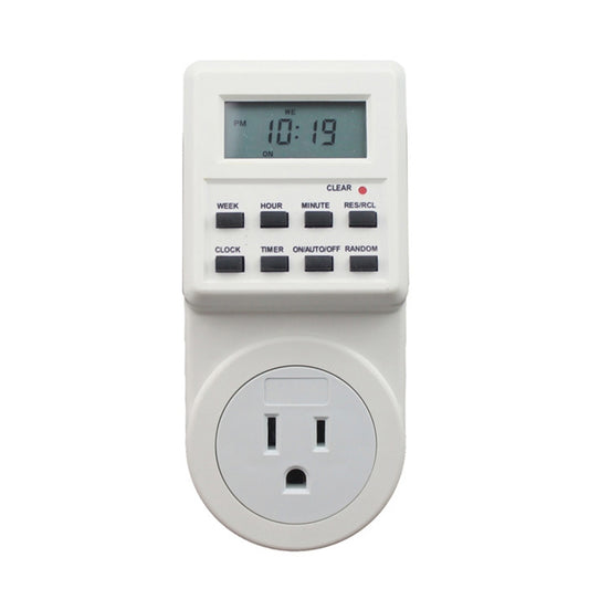 AC 120V Smart Home Plug-in LCD Display Clock Summer Time Function 12/24 Hours Changeable Timer Switch Socket, US Plug by buy2fix