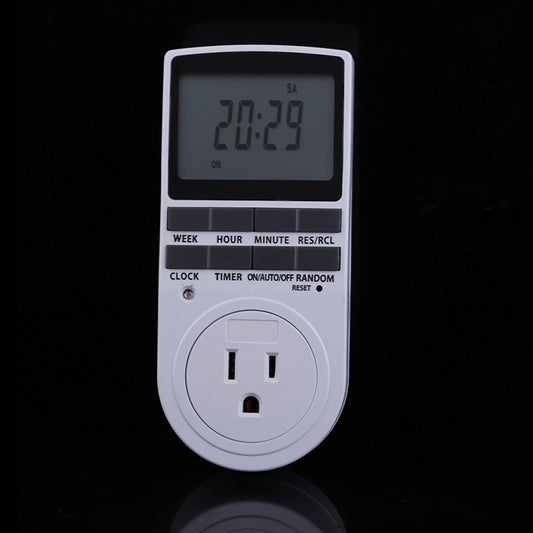 AC 120V Smart Home Plug-in Programmable LCD Display Clock Summer Time Function 12/24 Hours Changeable Timer Switch Socket, US Plug by buy2fix