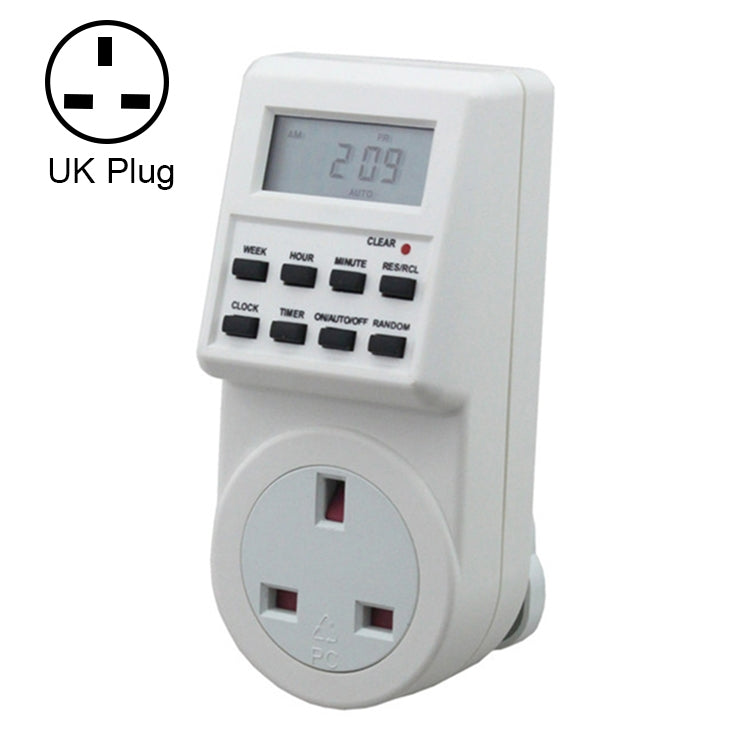AC 230V Smart Home Plug-in LCD Display Clock Summer Time Function 12/24 Hours Changeable Timer Switch Socket, UK Plug - Energy Saving Timer Socket by buy2fix | Online Shopping UK | buy2fix