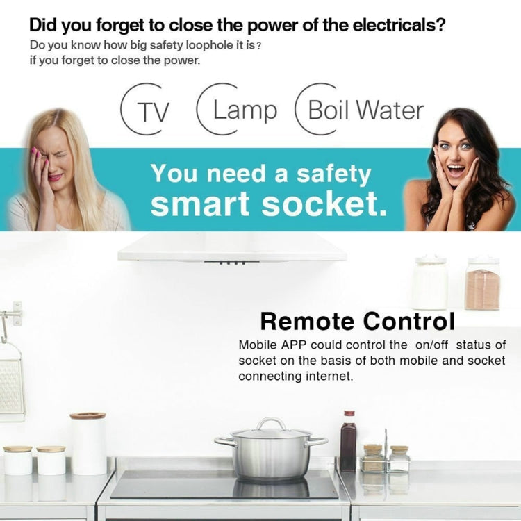 JH-G09U 15A 2.4GHz WiFi Control Hubless Smart Home Power Socket Works with Alexa & Google Home, AC 100-240V, US Plug (White) - Consumer Electronics by buy2fix | Online Shopping UK | buy2fix