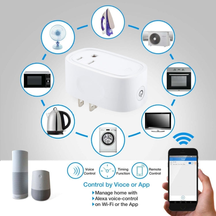 JH-G09U 15A 2.4GHz WiFi Control Hubless Smart Home Power Socket Works with Alexa & Google Home, AC 100-240V, US Plug (White) - Consumer Electronics by buy2fix | Online Shopping UK | buy2fix