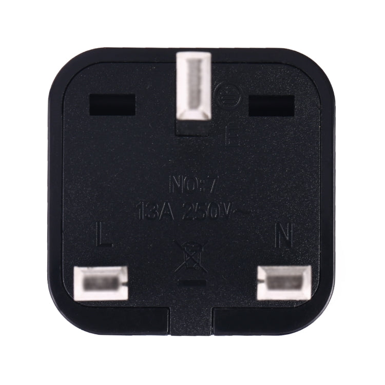 Portable Universal Socket to UK Plug Power Adapter Travel Charger (Black) - Plug Adaptor by buy2fix | Online Shopping UK | buy2fix
