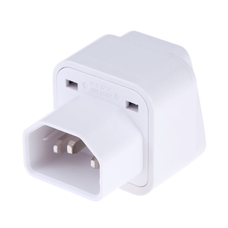 Portable Universal Socket to C14 Male Plug UPS PDU APC Computer Server Power Adapter Travel Charger (White) - Plug Adaptor by buy2fix | Online Shopping UK | buy2fix