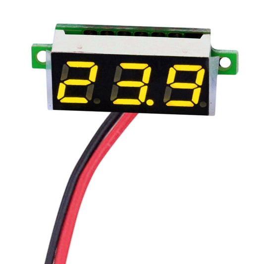 10 PCS 0.28 inch 2 Wires Adjustable Digital Voltage Meter, Color Light Display, Measure Voltage: DC 2.5-30V (Yellow) - Current & Voltage Tester by buy2fix | Online Shopping UK | buy2fix