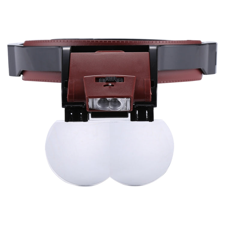Multi-function Adjustable Maintenance Dentistry Reading Head Magnifier with 2 LED Light & 4 Lenses (1.7X, 2X, 2.5X, 4X) - Glasses Style by buy2fix | Online Shopping UK | buy2fix