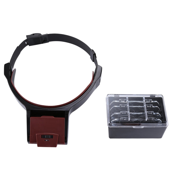 Multi-function Adjustable Maintenance Dentistry Reading Head Magnifier with 2 LED Light & 4 Lenses (1.7X, 2X, 2.5X, 4X) - Glasses Style by buy2fix | Online Shopping UK | buy2fix