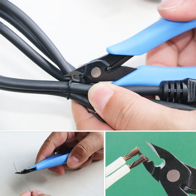 FC-120 Mini Electronic Pliers Diagonal Side Cutting Cable Wire Cutter Repair Hand Tool(Blue) - Burin &Cutting Knife by buy2fix | Online Shopping UK | buy2fix