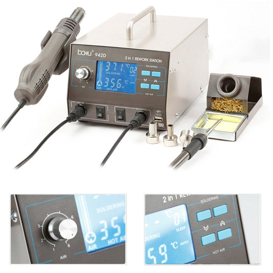 BAKU BA-942D 110V 700W 2 in 1 Digital Display Adjustable Temperature Hot Air Gun Set, US Plug by BAKU