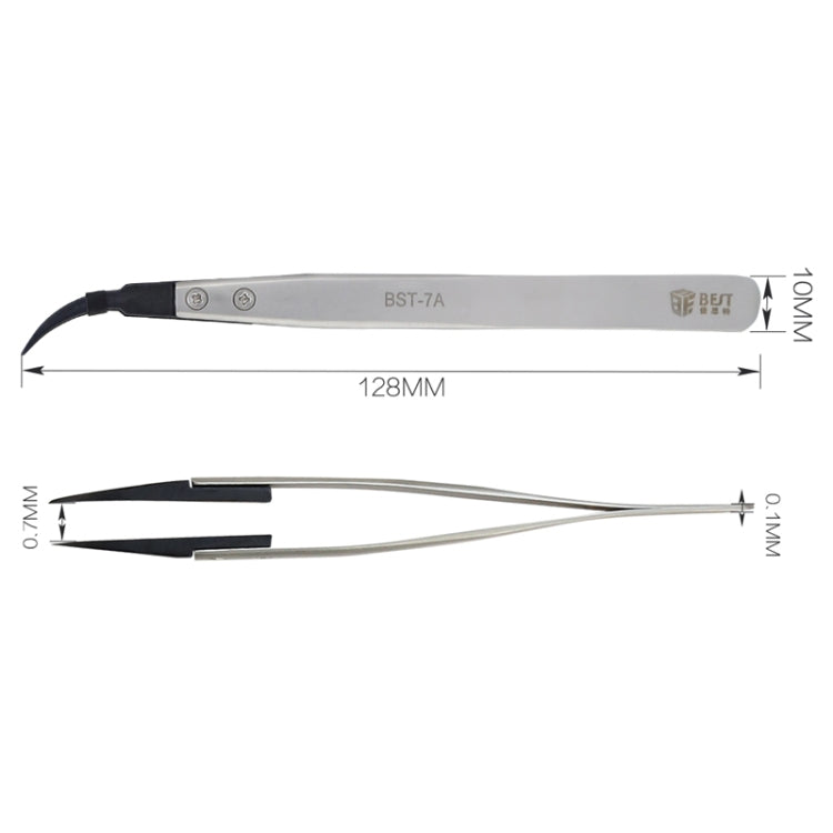 BEST BST-7A Curved Head Tweezers for Mobile Phone / Computer Repair - Tweezers by BEST | Online Shopping UK | buy2fix