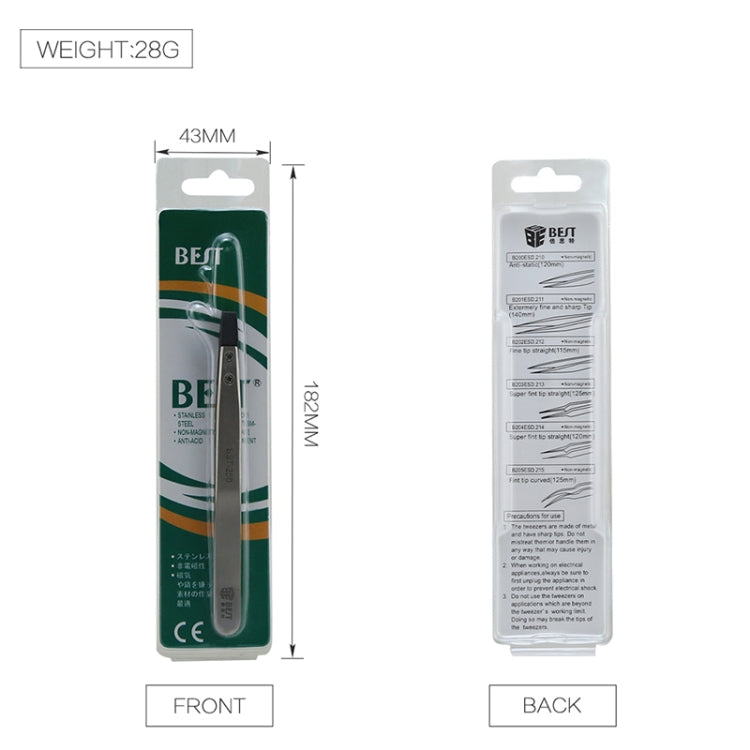 BEST BST-250 Stainless Steel Snti Static Tweezer by BEST