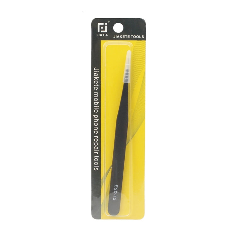 JIAFA JF-603 Straight Tip Tweezers (Black) by JIAFA