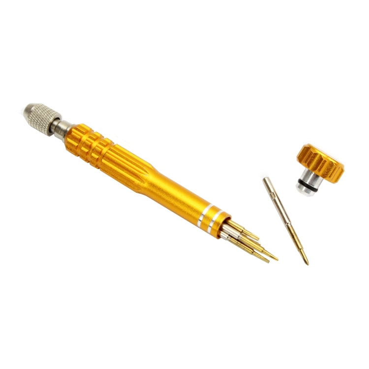 JF-6688 5 in 1 Metal Multi-purpose Pen Style Screwdriver Set for Phone Repair(Gold) by JIAFA