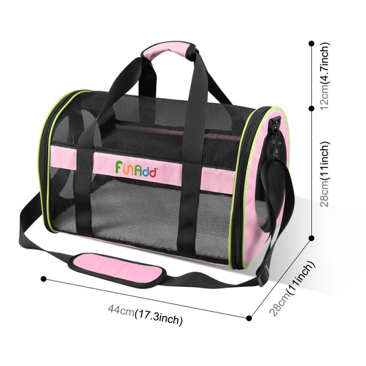 FUNADD Pet Travel Carrier Bag Shoulder Foldable Tote Bag(Pink) by FunAdd