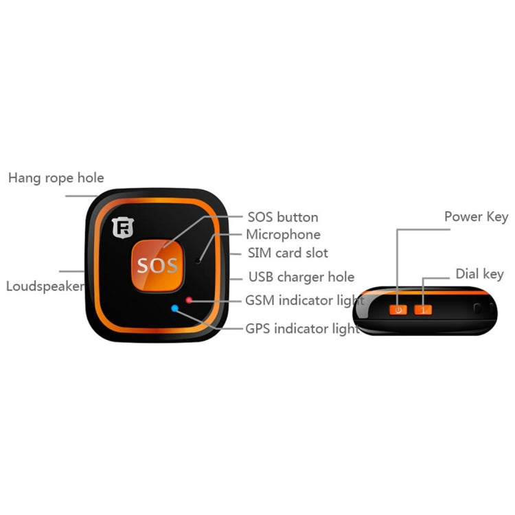 REACHFAR V28 Necklace Style GSM Mini LBS WiFi AGPS Tracker SOS Communicator(Black) - Personal Tracker by REACHFAR | Online Shopping UK | buy2fix