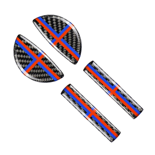 4 PCS Red Blue Color Car F Chassis Door Handle Carbon Fiber Decorative Sticker for BMW Mini Cooper Clubman Countryman F55 / F54 / F60 by buy2fix