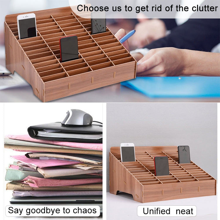 Wooden Multi-cell Mobile Phone Film Stand Desktop Accessories Display Rack, 14 Grids, Size: 21x17x16cm (Brown) by buy2fix