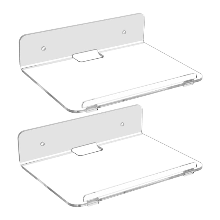 YX005 2 / Pack Acrylic Wall Hanger Holder - Shelf & Hooks by buy2fix | Online Shopping UK | buy2fix