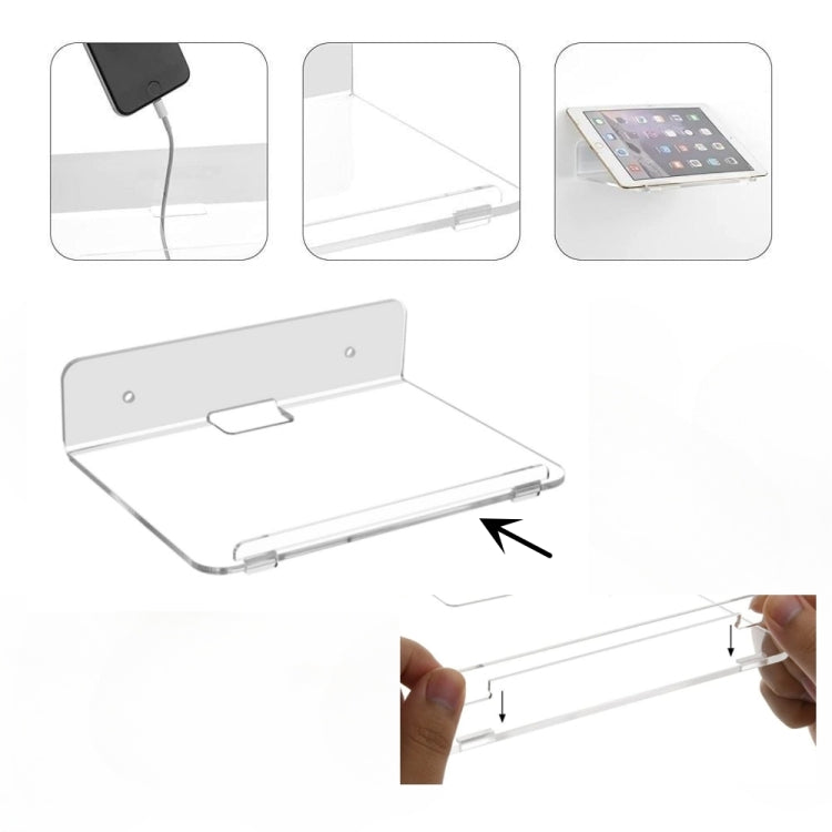 YX005 2 / Pack Acrylic Wall Hanger Holder - Shelf & Hooks by buy2fix | Online Shopping UK | buy2fix