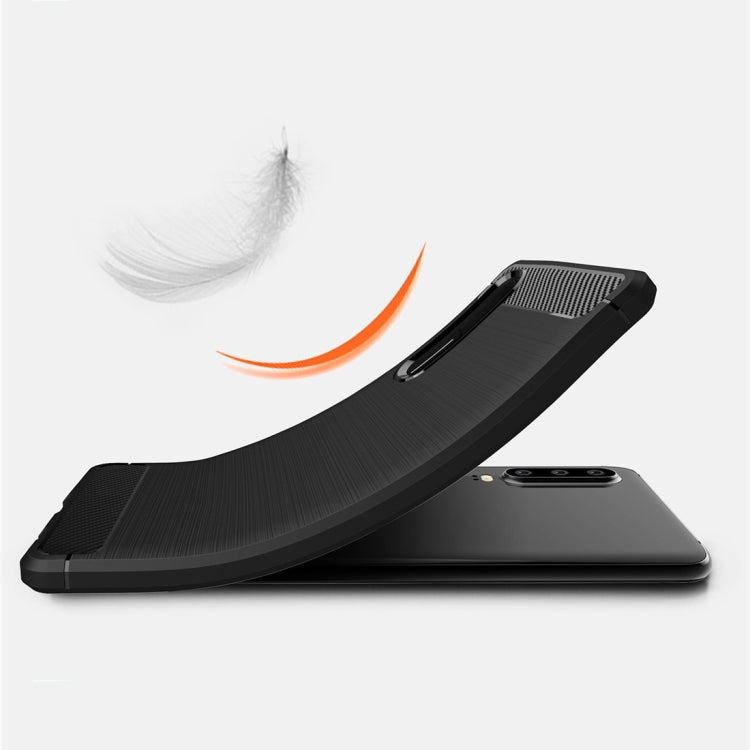 Brushed Texture Carbon Fiber Shockproof TPU Case for Huawei P30 (Black) - Huawei Cases by buy2fix | Online Shopping UK | buy2fix