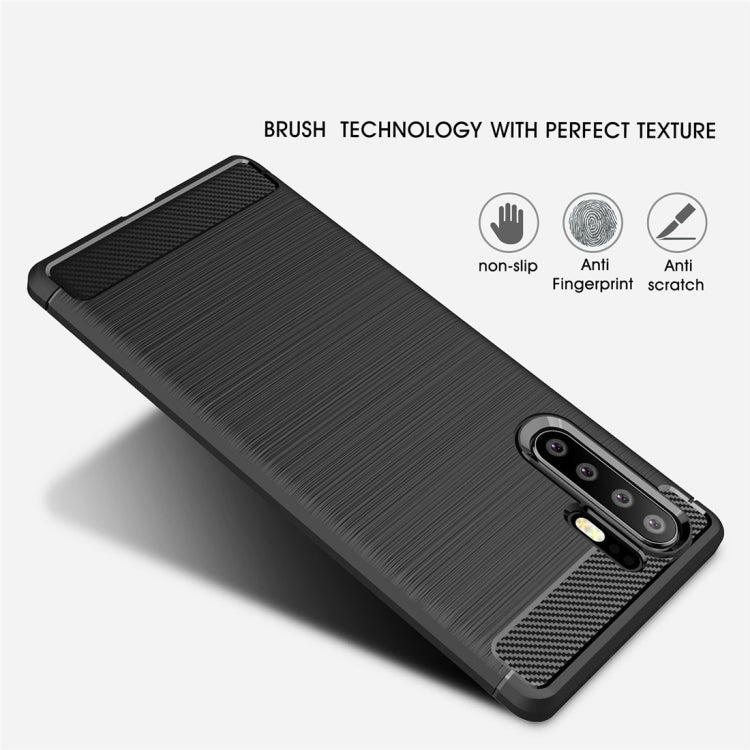 Brushed Texture Carbon Fiber Shockproof TPU Case for Huawei P30 Pro (Black) - Huawei Cases by buy2fix | Online Shopping UK | buy2fix