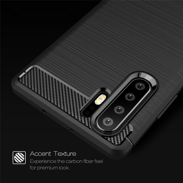 Brushed Texture Carbon Fiber Shockproof TPU Case for Huawei P30 Pro (Black) - Huawei Cases by buy2fix | Online Shopping UK | buy2fix