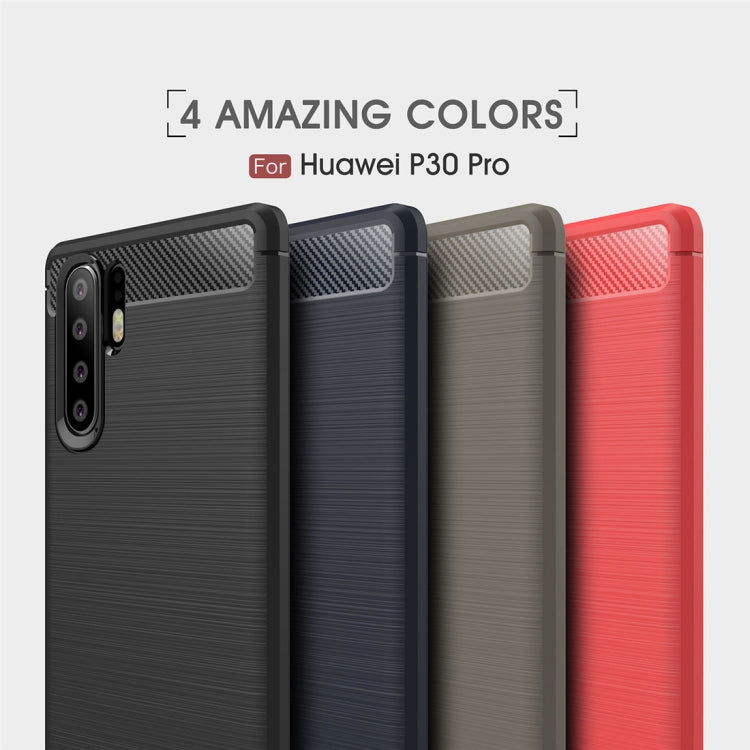 Brushed Texture Carbon Fiber Shockproof TPU Case for Huawei P30 Pro (Black) - Huawei Cases by buy2fix | Online Shopping UK | buy2fix