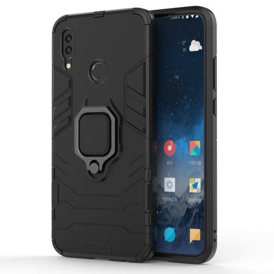 PC + TPU Shockproof Protective Case for Huawei P Smart (2019), with Magnetic Ring Holder (Black) by buy2fix