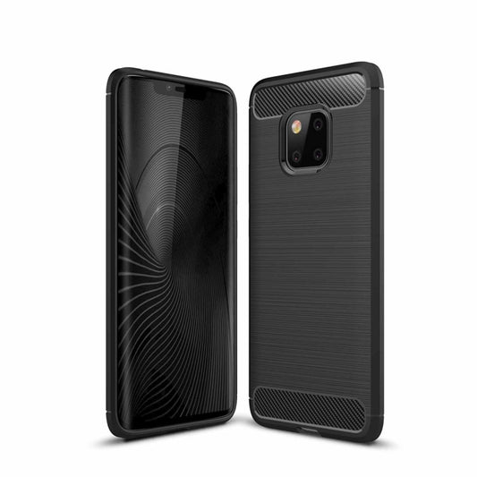 Brushed Texture Carbon Fiber Shockproof TPU Case for Huawei Mate 20 Pro (Black) by buy2fix