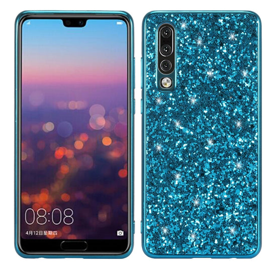 Glitter Powder Shockproof TPU Case for Huawei P30 (Blue) by buy2fix