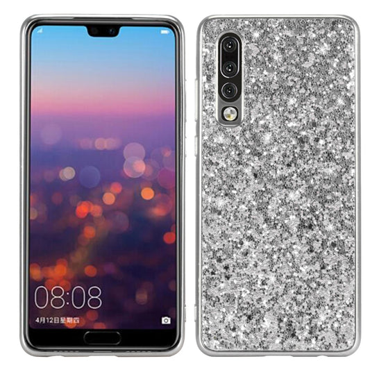 Glitter Powder Shockproof TPU Case for Huawei P30 (Silver) by buy2fix