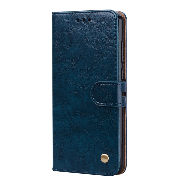 Business Style Oil Wax Texture Horizontal Flip Leather Case for Huawei Honor 7A (with fingerprint hole), with Holder & Card Slots & Wallet(Blue) - Honor Cases by buy2fix | Online Shopping UK | buy2fix