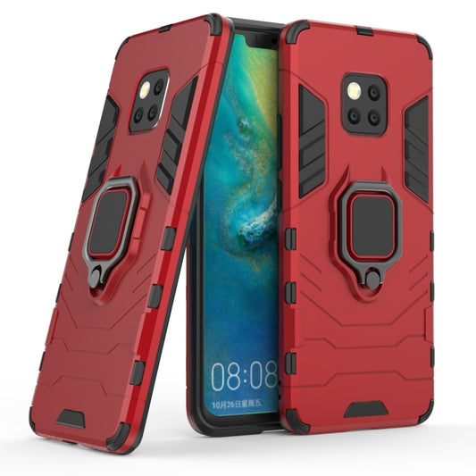 PC + TPU Shockproof Protective Case for Huawei Mate 20 Pro, with Magnetic Ring Holder (Red) by buy2fix