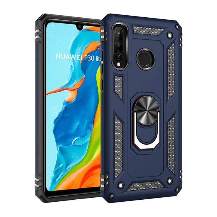 Armor Shockproof TPU + PC Protective Case for Huawei P30 Lite, with 360 Degree Rotation Holder (Blue) - Huawei Cases by buy2fix | Online Shopping UK | buy2fix