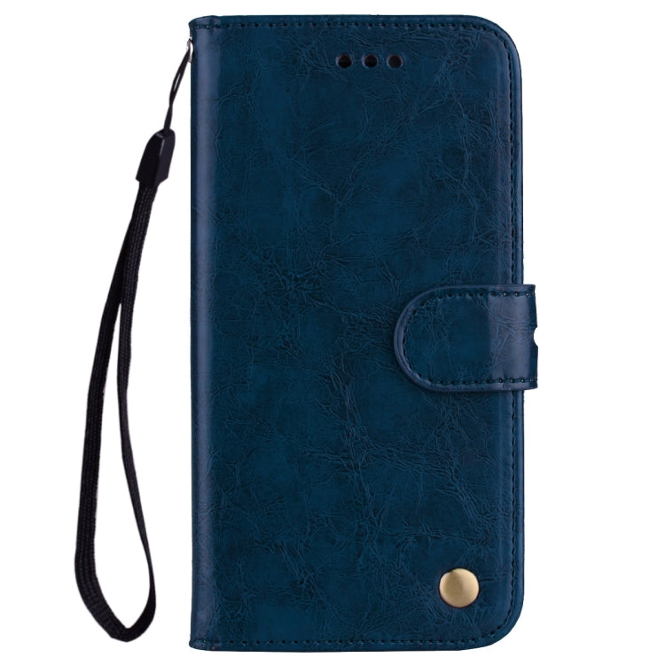 Business Style Oil Wax Texture Horizontal Flip Leather Case for Huawei Honor 10, with Holder & Card Slots & Wallet(Blue) - Honor Cases by buy2fix | Online Shopping UK | buy2fix