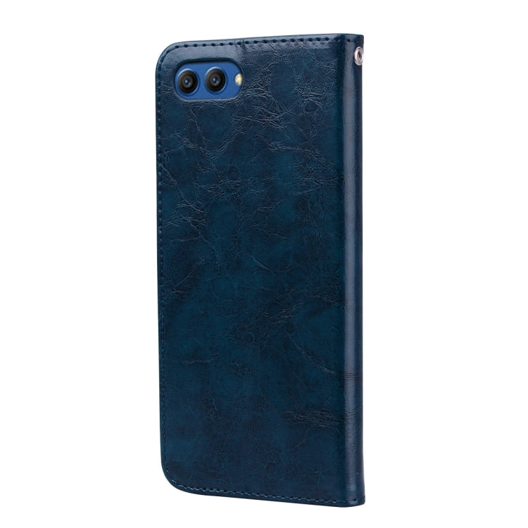 Business Style Oil Wax Texture Horizontal Flip Leather Case for Huawei Honor 10, with Holder & Card Slots & Wallet(Blue) - Honor Cases by buy2fix | Online Shopping UK | buy2fix