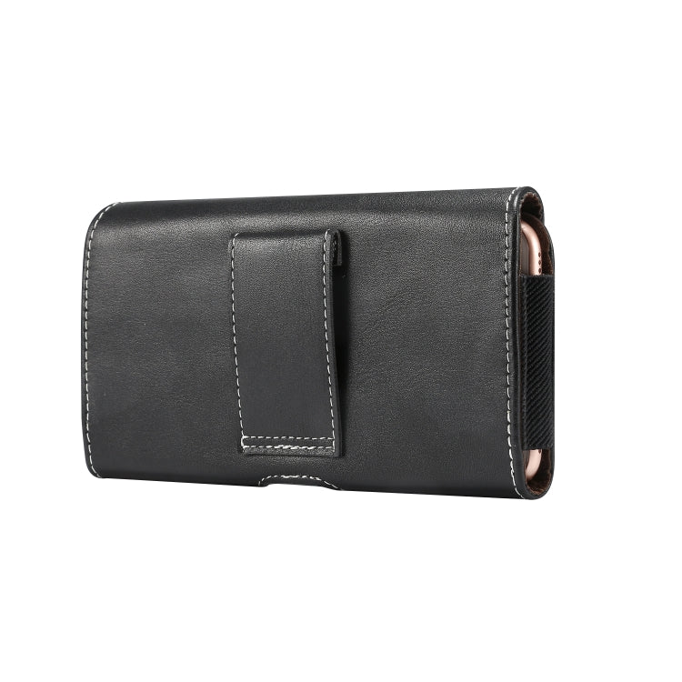 Men Lambskin Texture Multi-functional Universal Mobile Phone Waist Pack Leather Case for 6.9 Inch or Below Smartphones(Black) - Huawei Cases by buy2fix | Online Shopping UK | buy2fix