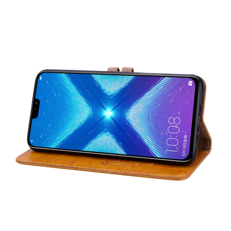 Business Style Oil Wax Texture Horizontal Flip Leather Case for Huawei Honor 8X, with Holder & Card Slots & Wallet(Light Brown) by buy2fix