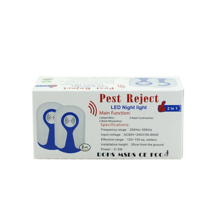 3W Electronic Ultrasonic Anti Mosquito Rat Insect Pest Repeller with Light, UK Plug, AC 90-240V - Repellents by buy2fix | Online Shopping UK | buy2fix