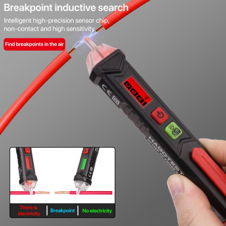 HABOTEST HT100P Non Contact 3 Phase Rotation Indicator AC LCD Display Detector Pen Tester by HABOTEST
