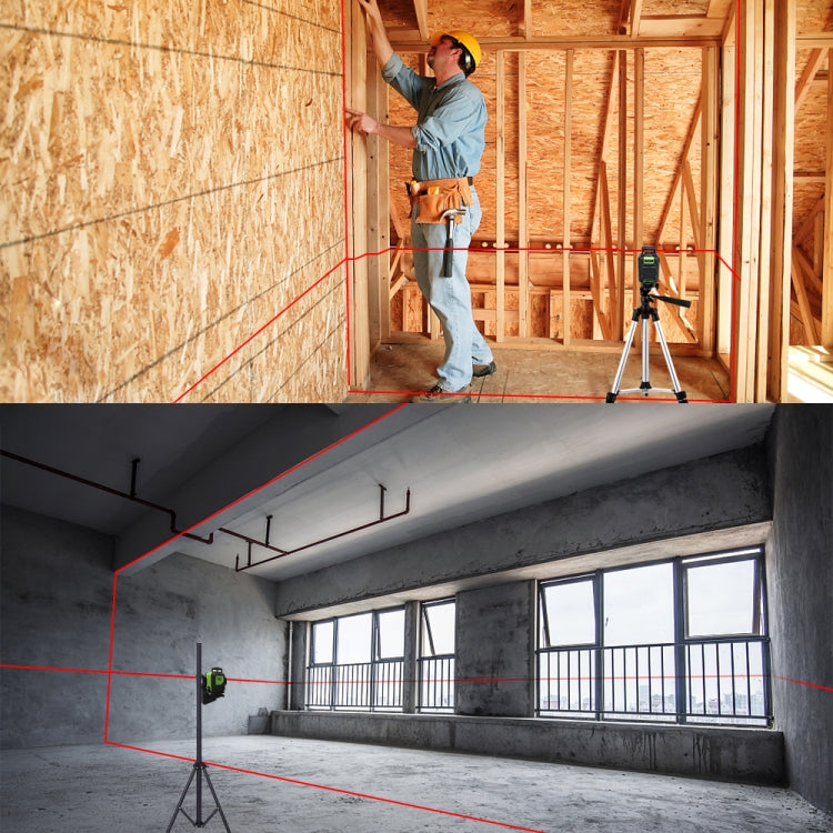 902CR 2×360 Degrees Laser Level Covering Walls and Floors 8 Line Red Beam IP54 Water / Dust proof(Red) - Laser Rangefinder by buy2fix | Online Shopping UK | buy2fix