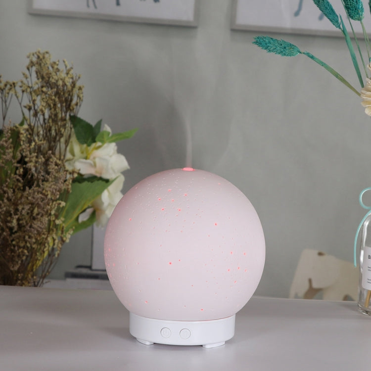 Ceramic Humidifier Mute Household Moon Shape Aromatherapy Machine Automatic Alcohol Sprayer with Colorful Lamp by buy2fix