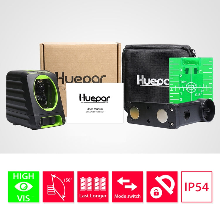 BOX-1G 1V1H 40mW & 10mW 2 Line Green Beam Laser Level Covering Walls and Floors (Green) - Laser Rangefinder by buy2fix | Online Shopping UK | buy2fix