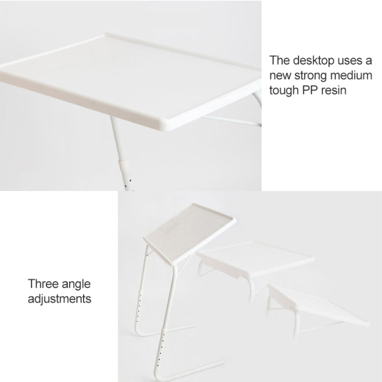 Plastic Pad Steel Tube Bracket Liftable Foldable Portable Multi-purpose Laptop Table, Adjustable Height: 52-72cm, Adjustable Angle: 30 Degrees / 60 Degrees / 90 Degrees(White) by buy2fix