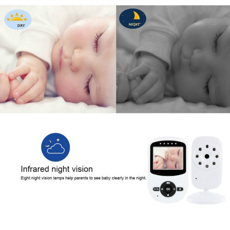BM-SM24 2.4 inch LCD 2.4GHz Wireless Surveillance Camera Baby Monitor with 8-IR LED Night Vision, Two Way Voice Talk(White) - Baby Monitor by buy2fix | Online Shopping UK | buy2fix