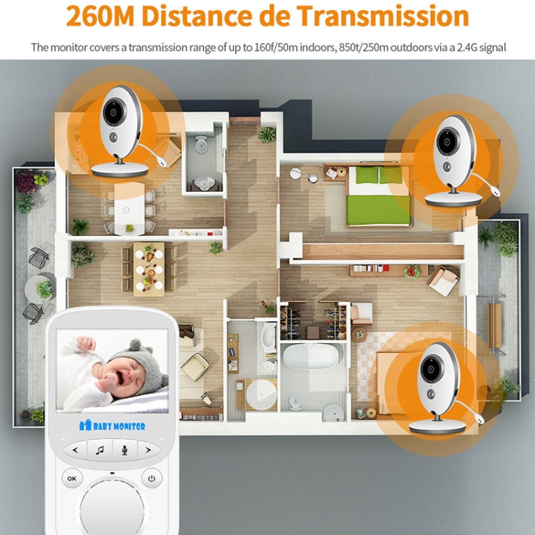 VB605 2.4 inch LCD 2.4GHz Wireless Surveillance Camera Baby Monitor, Support Two Way Talk Back, Night Vision(White) by buy2fix