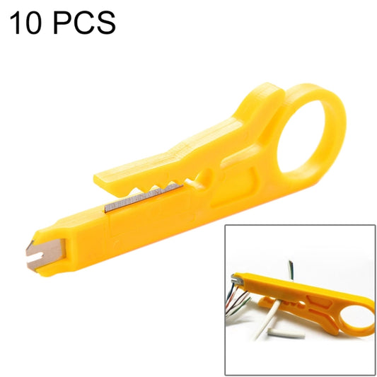 10 PCS Mini Cable Crimping Tool Punch Down Cutter for RJ45 Cat5 Network Cable, Data Telephone Cable, Computer UTP Cable(Yellow) - Others by buy2fix | Online Shopping UK | buy2fix